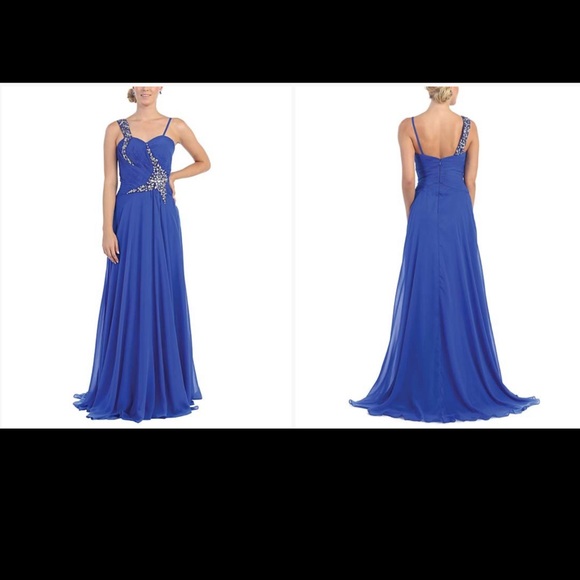 Robe de bal bleu royal / prom dress / Bridesmaid - Picture 2 of 4